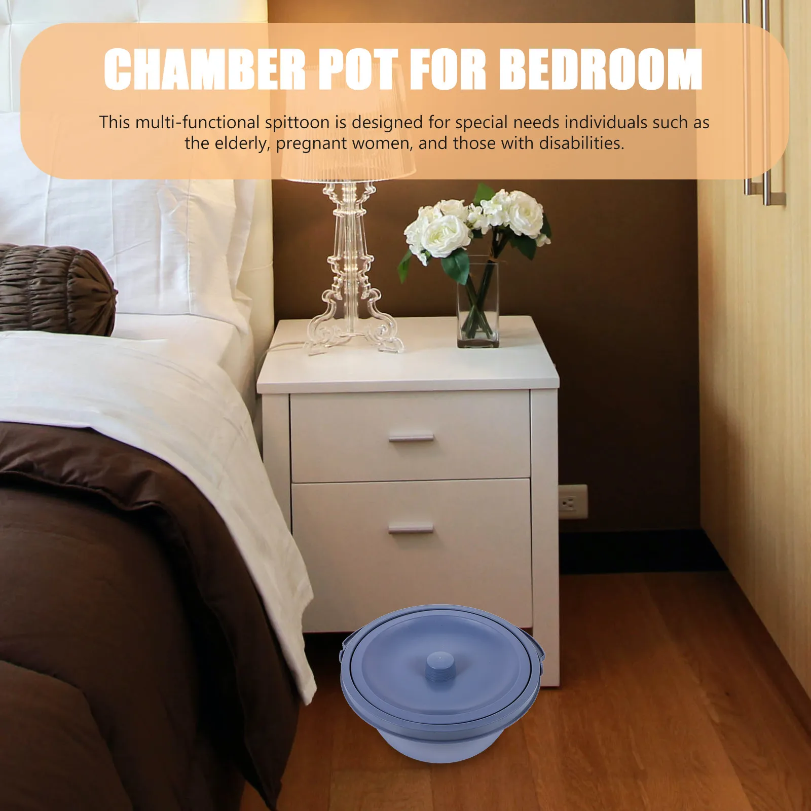 

Lightweight Compact Plastic Chamber Pot Urinal for Bedroom Home Hospital Use Elderly Disabled Pregnant Urine Pot Spittoon