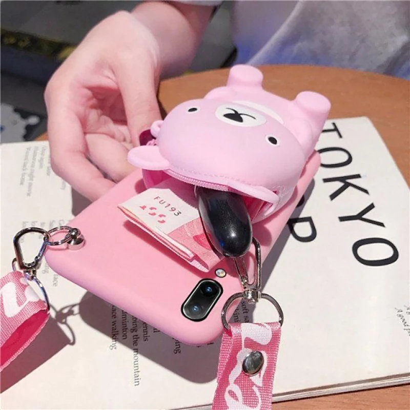 Cartoon DIY 3D Wallet Soft Silicone Case For Samsung Galaxy A06 A05 A14 A15 A24 A25 34 A53 A55 A56 A73 Cute Cat Bag Dog Shell image 4