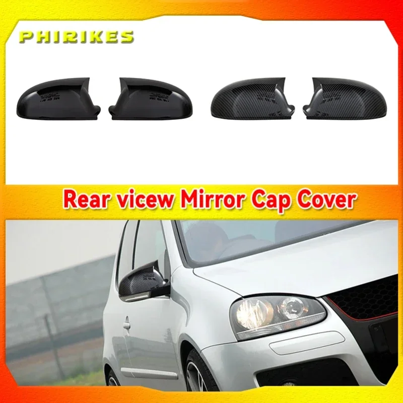 

2PC Black For VW GOLF 5 V MK5 GTI Jetta Passat B5.5 B6 EOS Sharan Superb Side Wing Rear View Mirror Cover Replacement Caps Shell