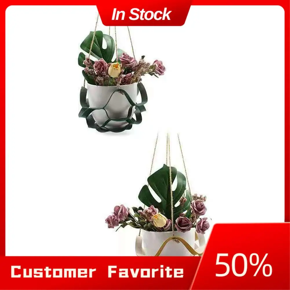 

Лидер продаж, подвесная корзина для цветочного горшка, уличная корзина, уличная стойка для растений, настенная стойка из искусственной кожи, ваза, горшок, корзина для растений