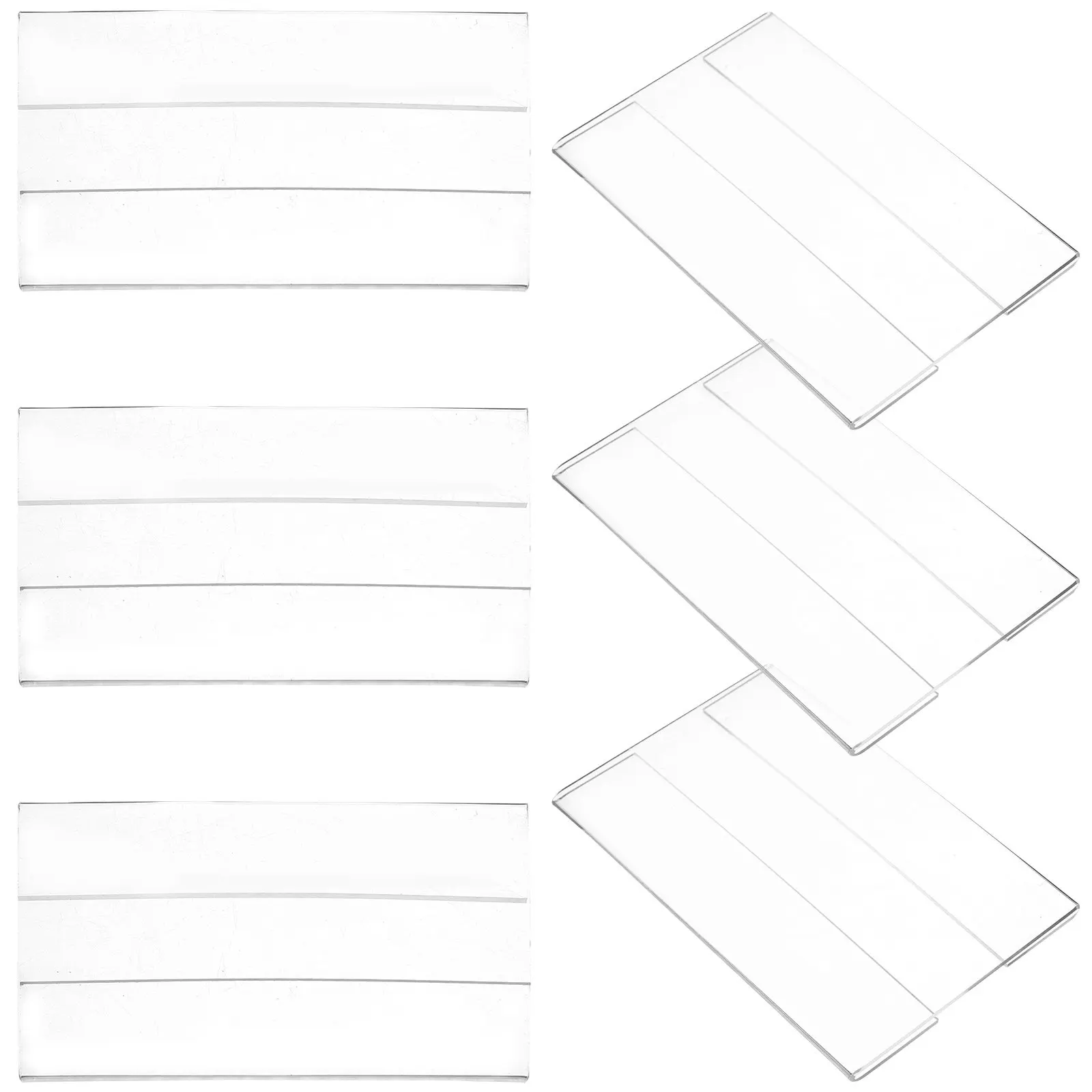6Pcs Stable Price Tag Holders Acrylic Display Stands for Supermarkets Shops Vertical Multi-Function Sign Holders Store Label