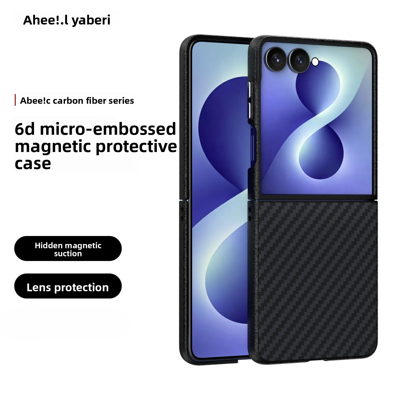 For Samsung Galaxy Z Flip 8 Case New Magnetic Carbon Fiber Texture Skin-Friendly PC Anti-fall Cover For Galaxy Z Flip8 Funda