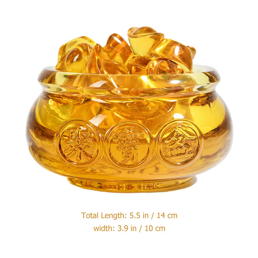 1Set Cornucopia Ornament Exquisite Treasure Bowl Decoration Creative Home Desktop Ornament Office Cornucopia Gift Topaz Treasure