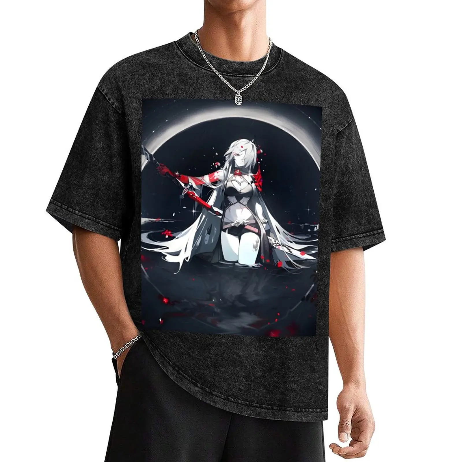 

Acheron Honkai Star Rail - Acheron Beautiful Cover image T-Shirt boys whites Funny t-shirt mens fashion