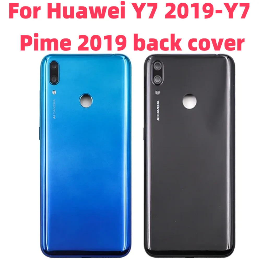 Back cover  For Huawei Y7 2019-Y7 Pime 2019 Battery Cover Back Glass Panel Rear Housing Door Case Replacement