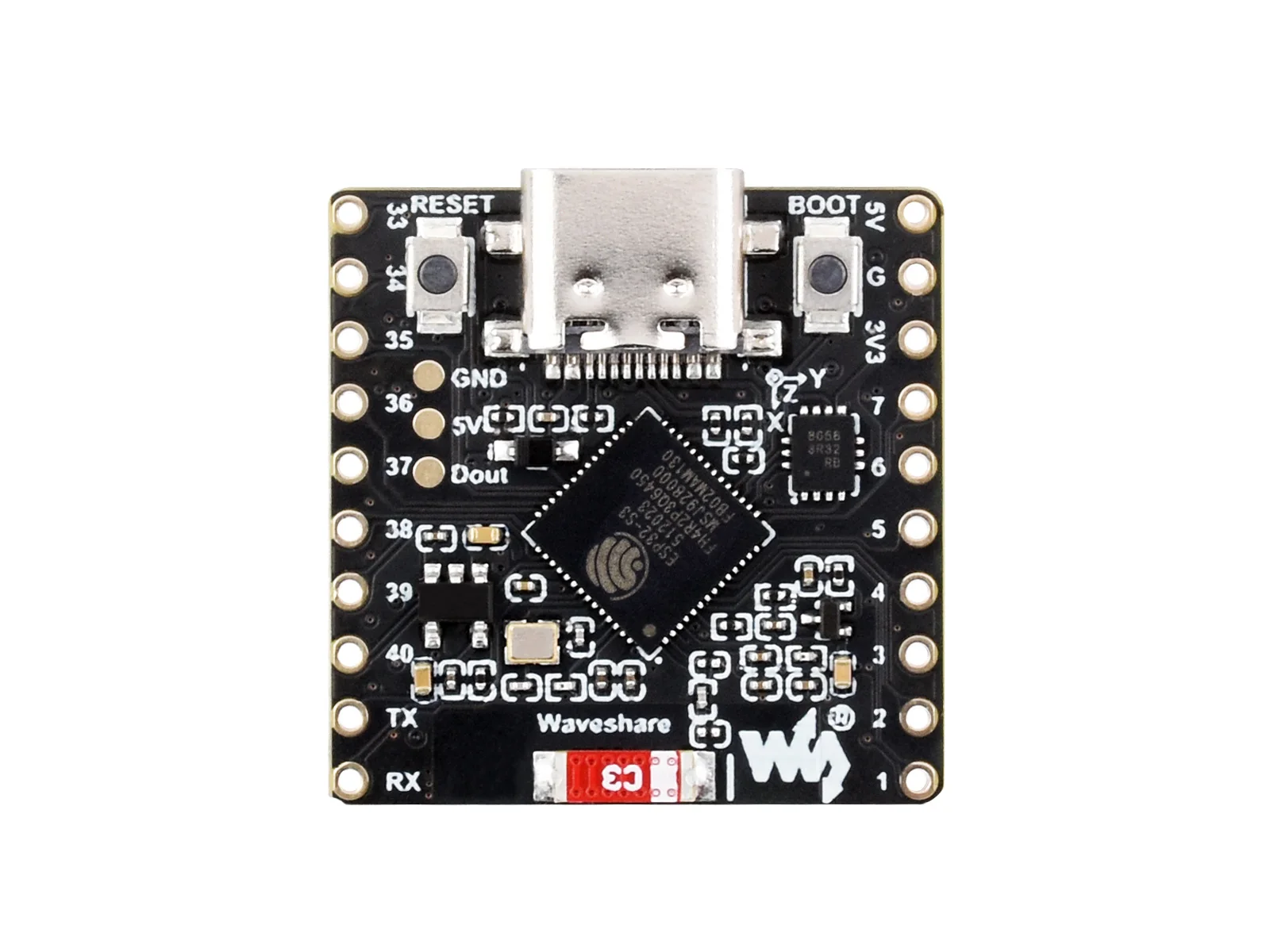 ESP32-S3 Mini Development Board with 8x8 LED Matrix Wi-Fi Low Power Bluetooth Built-in Gyroscope Six-Axis Sensor Compact Board