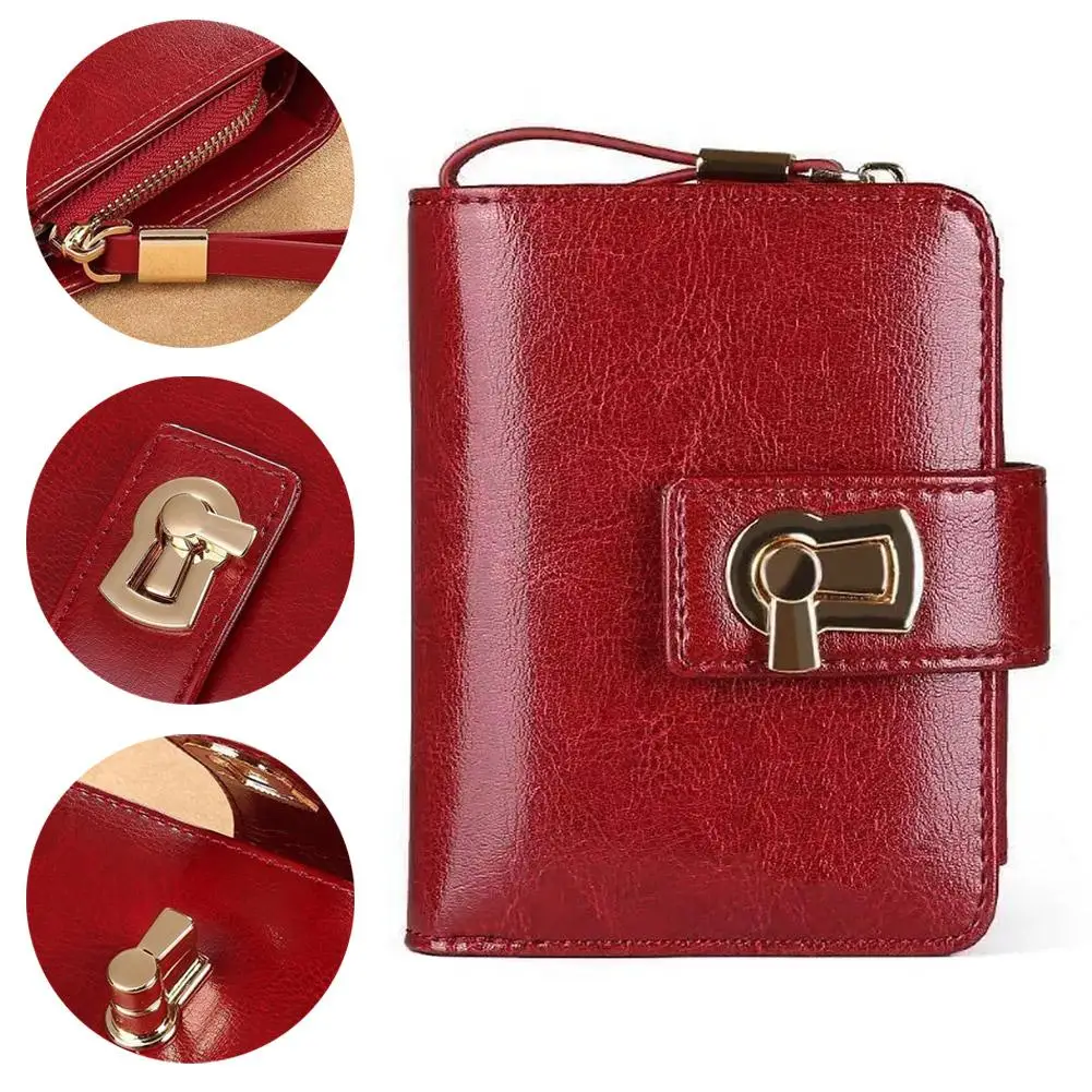 محفظة من جلد البولي يوريثان للنساء حقيبة يد طويلة جلدية ريترو نسائية متعددة الوظائف مضادة للسرقة #4