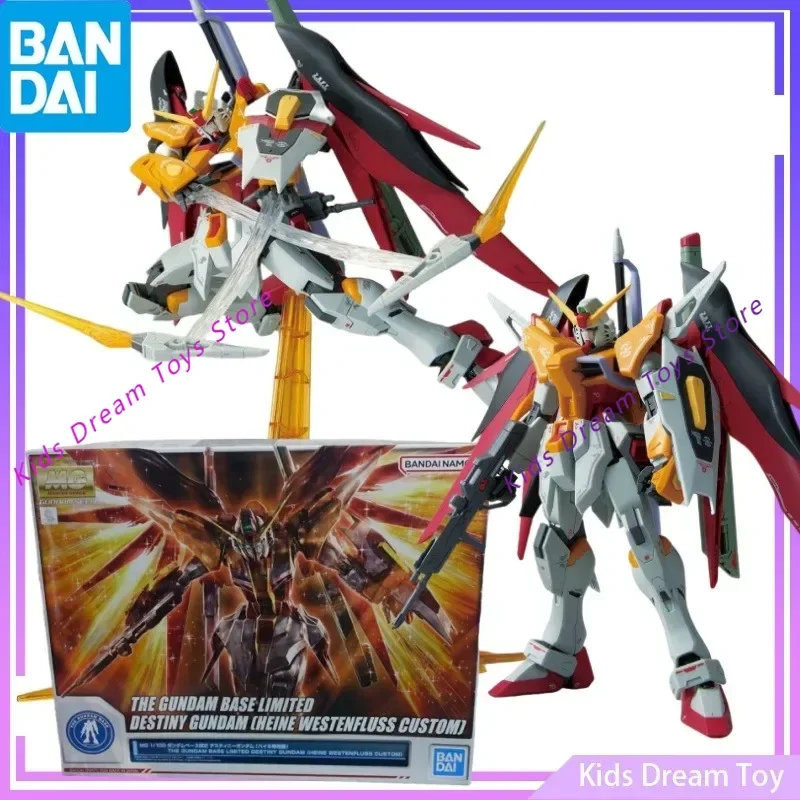 Bandai en Stock Original MG THE GUNDAM BASE LIMITED DESTINY GUNDAM [HEINE WESTENFLUSS CUSTOM] Anime figuras de acción juguetes modelo niños