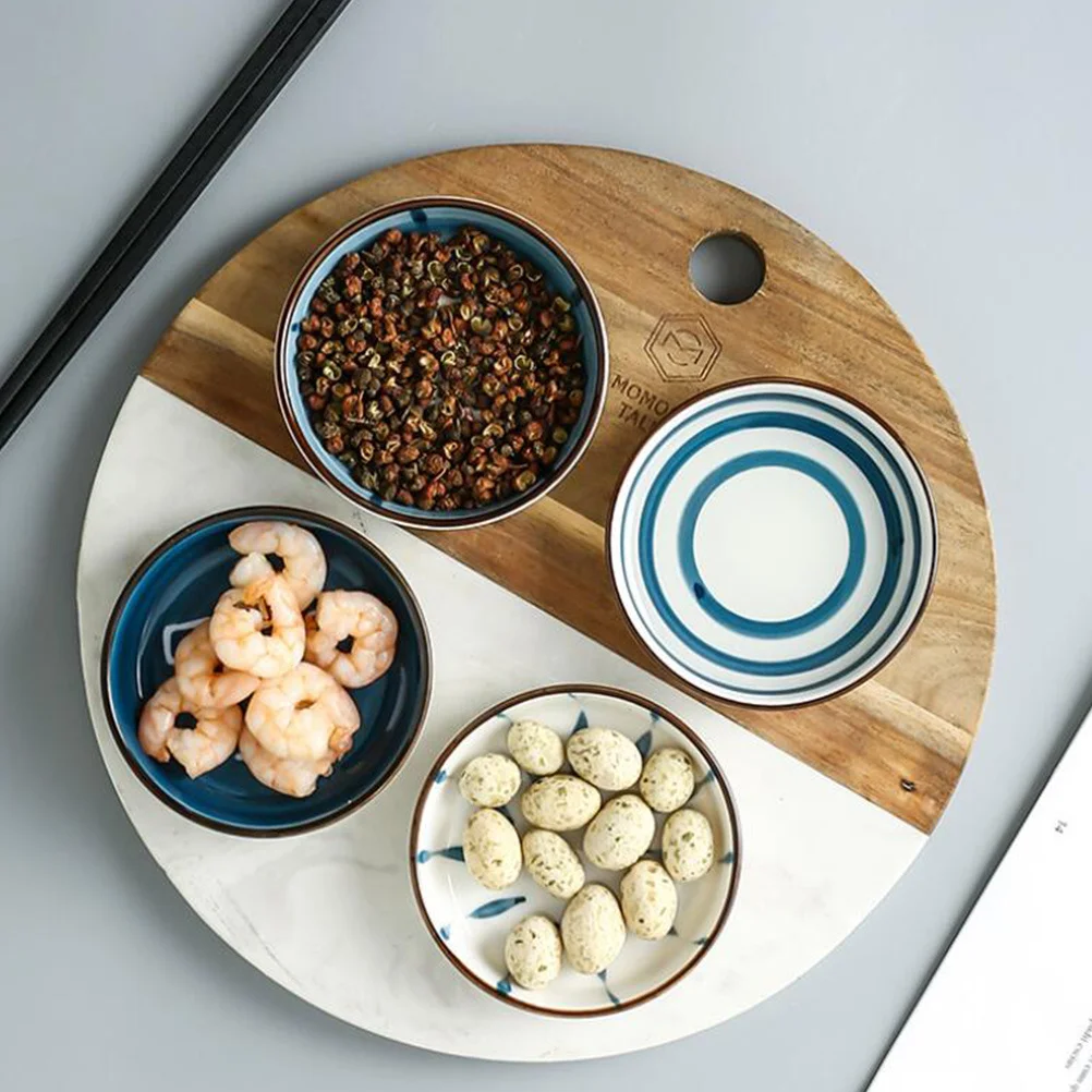 

4Pcs Premium Ceramic Seasoning Dishes for Sauce Dipping and Condiment Serving - Flavor Bowl Set for Appetizers Desserts Soups