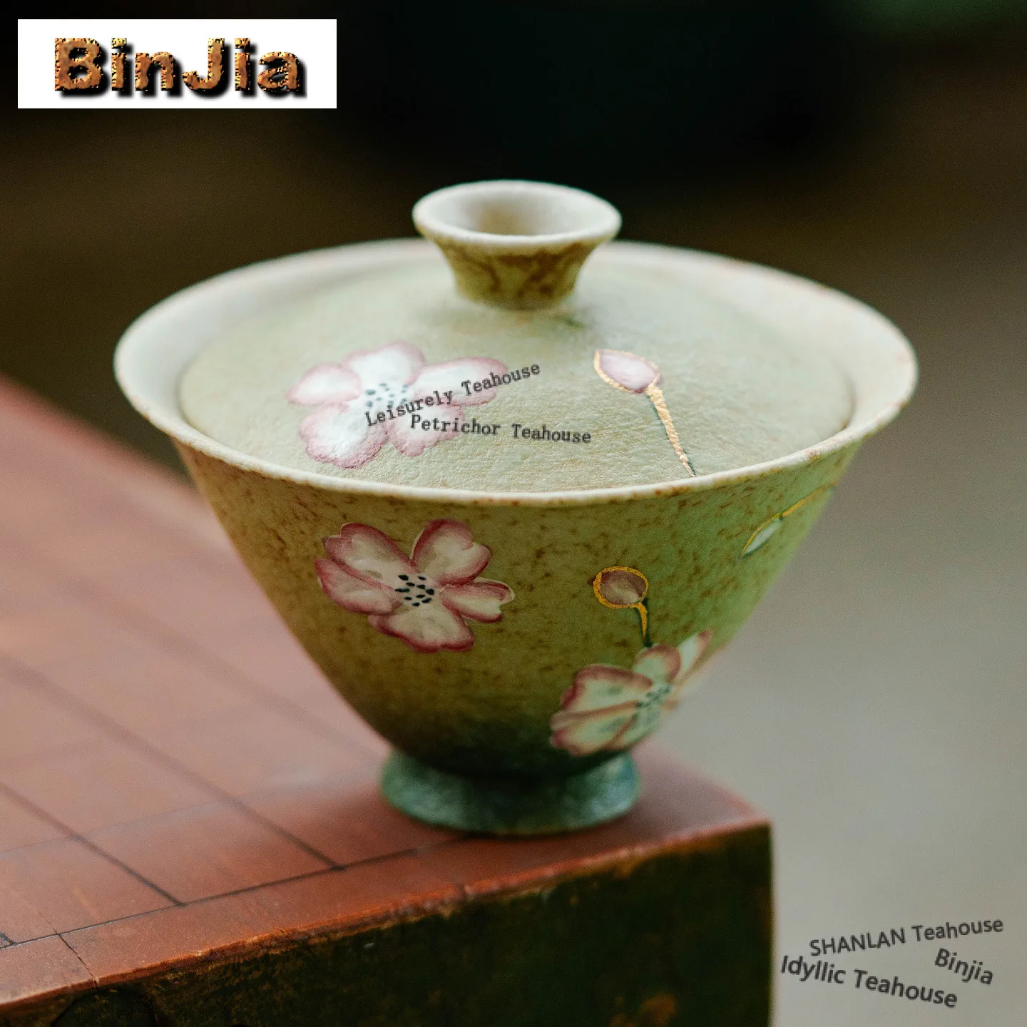 

90 мл Зеленый ручная роспись Lotus Gaiwan Ретро Чайная варенька Чайная чаша с крышкой Набор Чайник Крышка Чаша Чайные услуги Аксессуары Ремесло