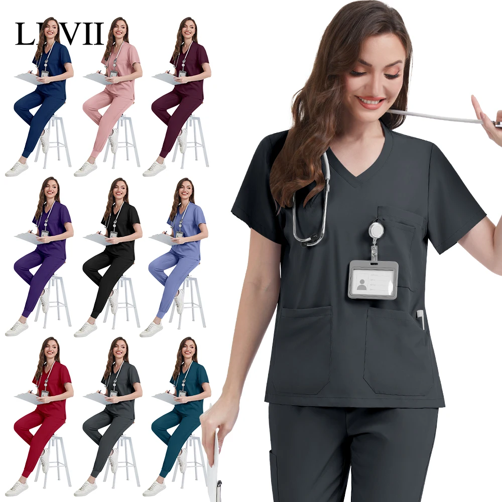 conjuntos-de-scrubs-medicos-em-preto-e-cinza-uniformes-cirurgicos-de-facil-cuidado-para-mulheres-e-homens-roupas-para-dentistas-e-hospitais-veterinarios