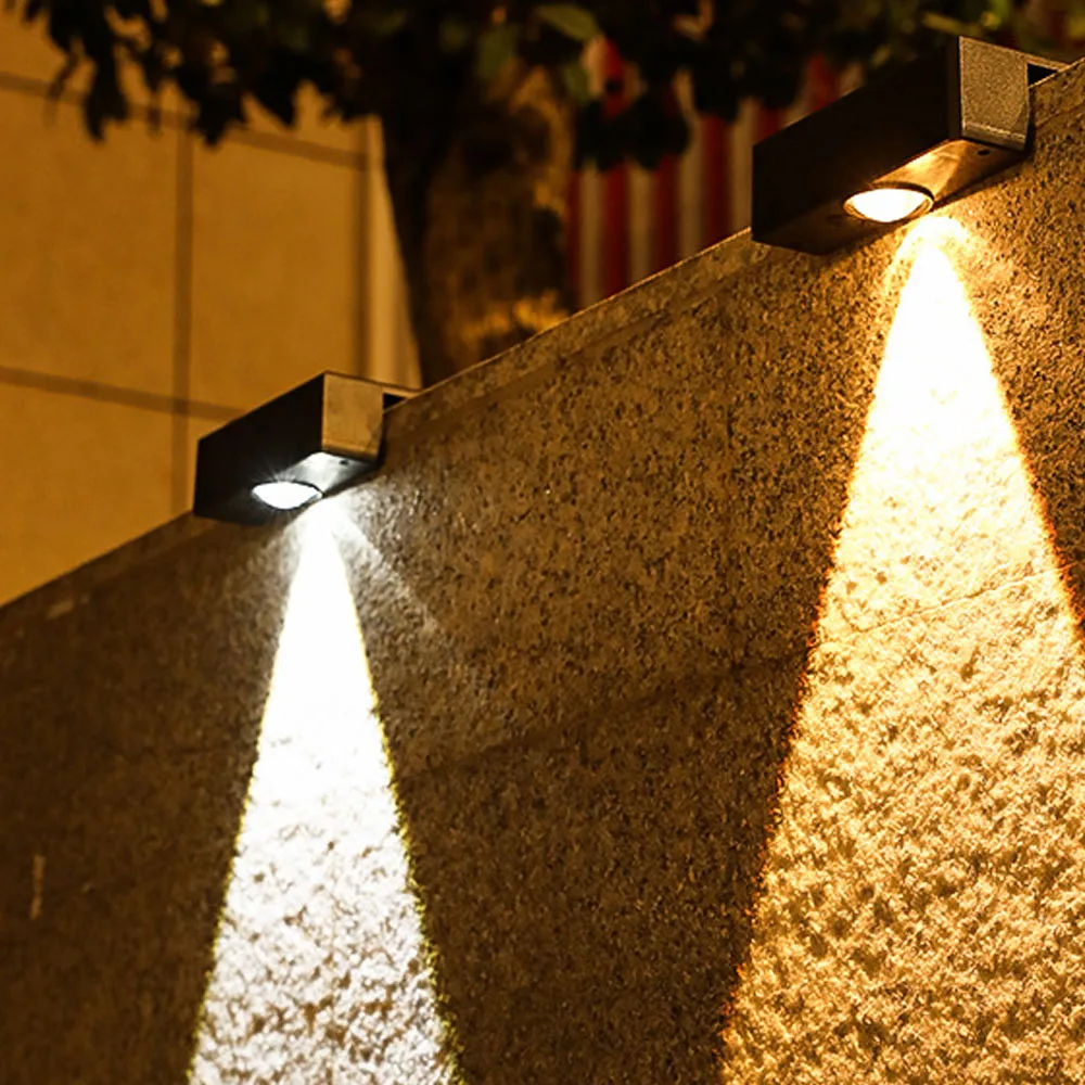 Lámpara Solar LED de pared para exteriores, iluminación de pared con guía para jardín y patio, 1 unidad