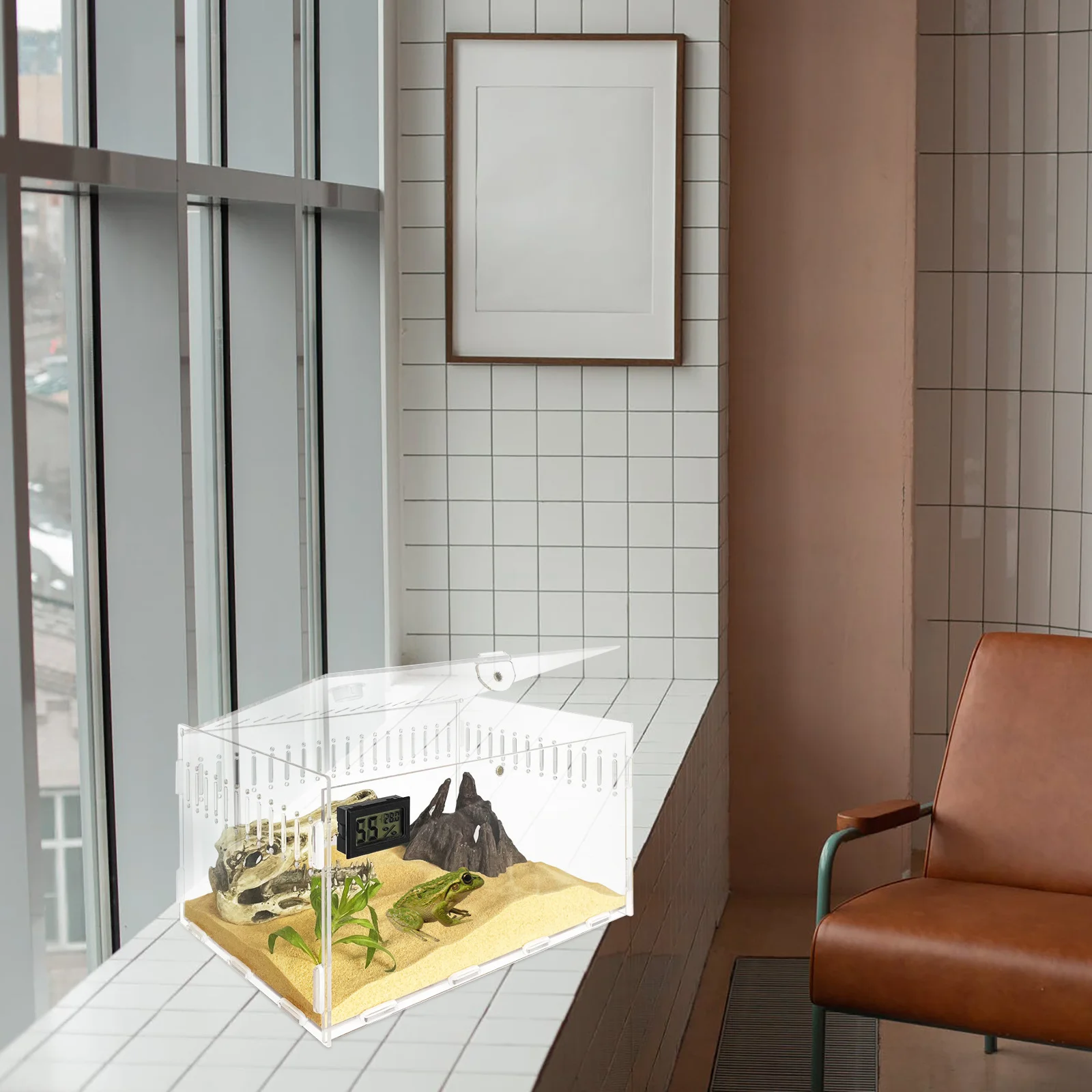 

Premium Acrylic Reptile Box Transparent Breeding Tank Multi Function Pet Case Snake Cage Reptile Breeding Box