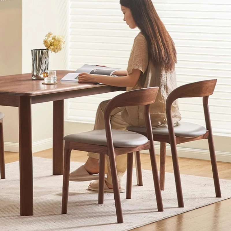 

Wabi-Sabi Style Dining Chairs Minimalist Backrest Seat for Restaurant Solid Wood Luxury Hotel Furniture Designer Kitchen Chair