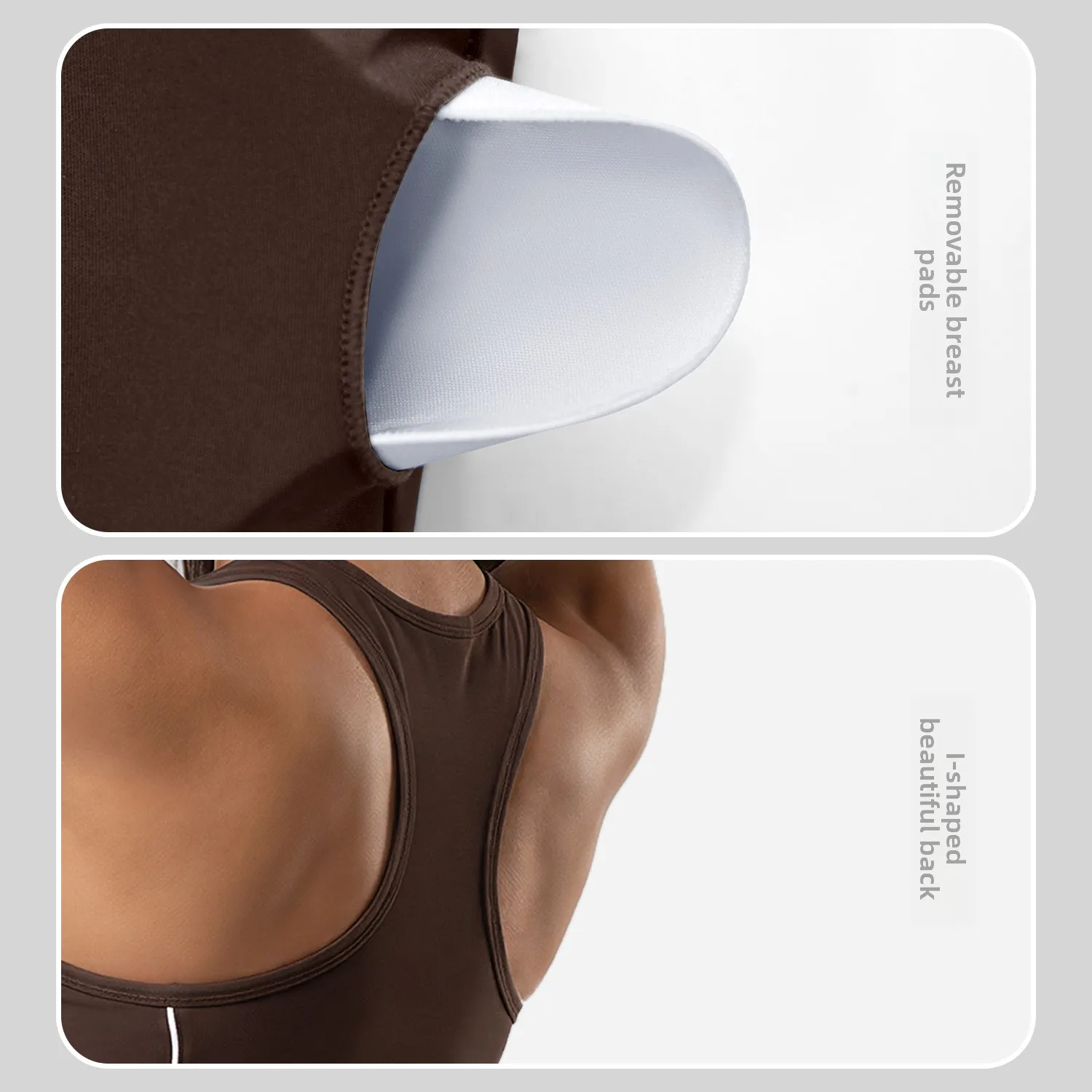 Women Cross-Border Letter Yoga Tank Top, Contrast Color Racerback Sports Bra for Fitness Running Workout
