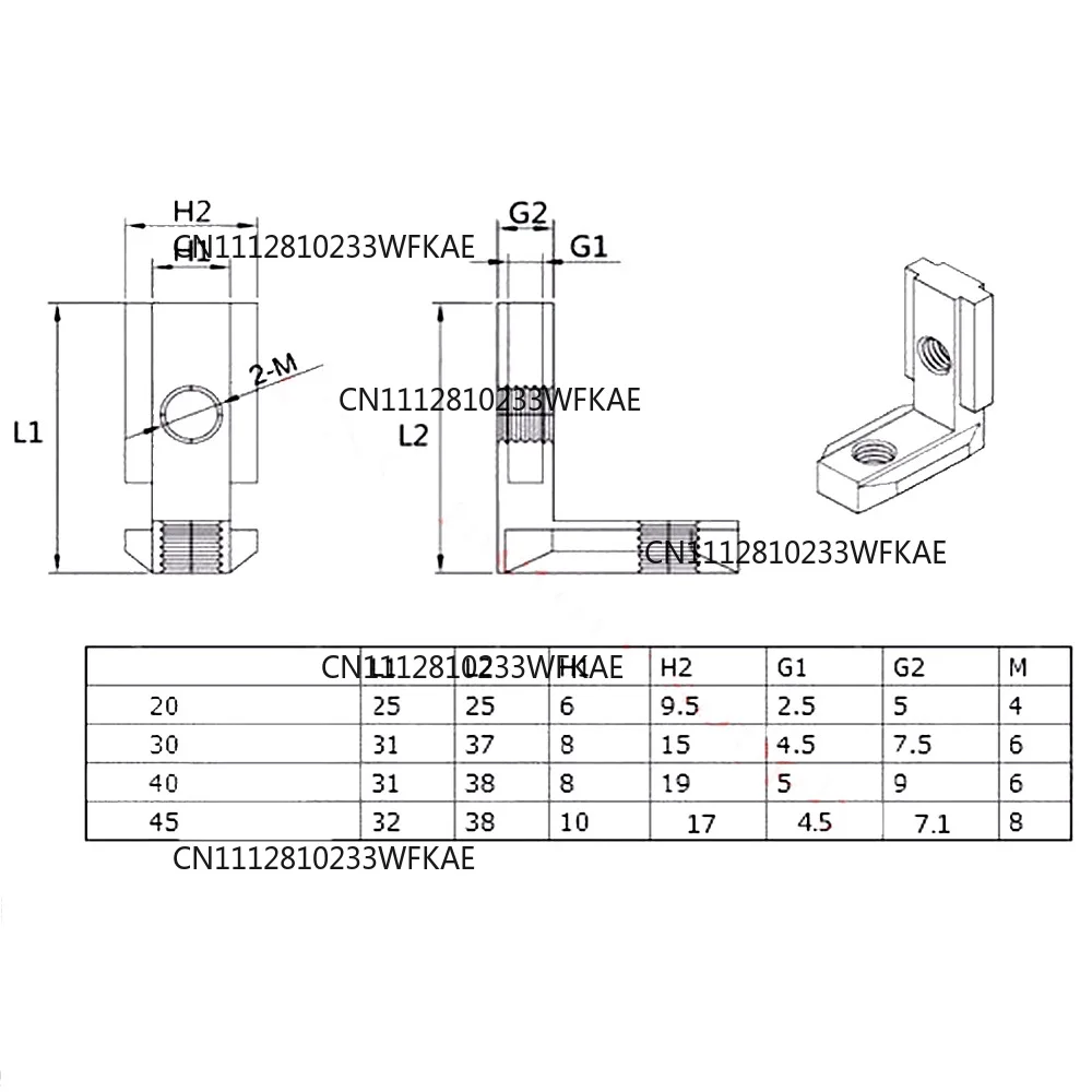 10PCS T Slot L-Shape Aluminum Profile Interior Corner Connector Joint Bracket for 2020 3030 4040 4545 EU Alu-profile with Screws view 5