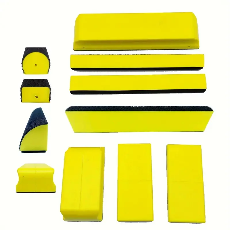 

7Pcs DIY Set Foam Flexible PU Sanding Block Hook And Loop Hand Polish Block Disc Hand Sanding Pad For Car Polishing Tool