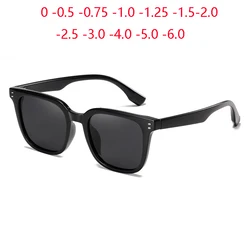 0 -0.5 -0.75 To -6.0 Anti-Glare Square Myopia Sunglasses With Diopters TR90 UV400 Minus Degree Prescription Sunglasses Polarized