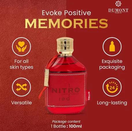 

Dumont NITRO RED - 3.4oz - Eau De Parfum - Luxury Perfume for Men - Fruit, Woody, Floral & Masculine Fragrance