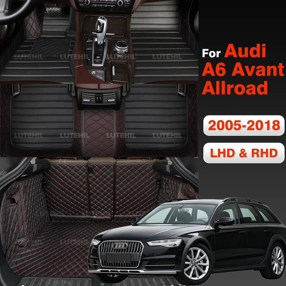 

Для Audi A6 Allroad/Avant MK2 2005-2018 3D-коврики для пола автомобиля, коврик в багажник, накладки на пол, автоковрики, аксессуары для салона