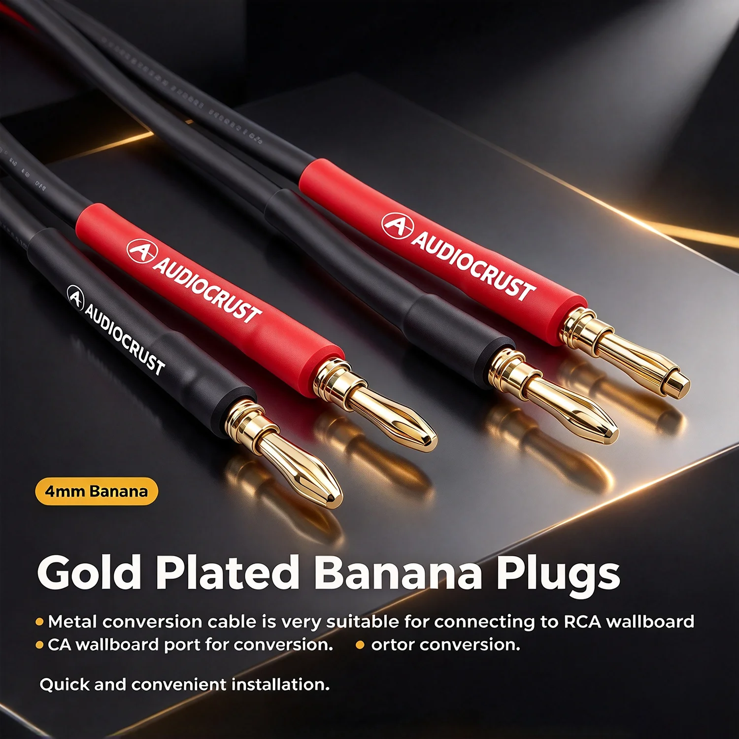 2PCS 15cm HiFi Audio Cable Female RCA to 2 Banana Plug Cable Amplifier Speaker Adapter Cable Banana Speaker