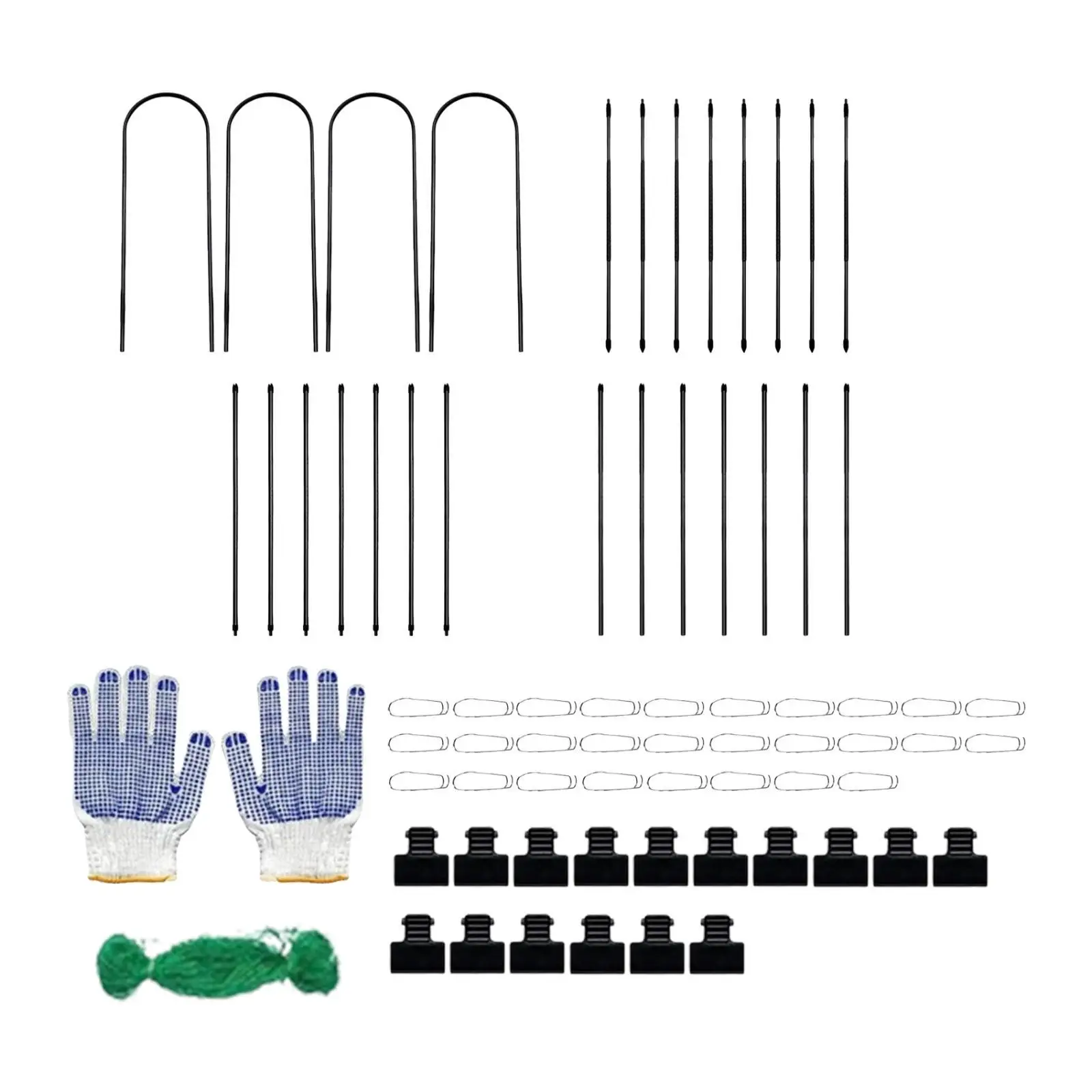 Garden Cucumber Trellis for Climbing Plants Outdoors for Raised Bed with Gardening Tools, Arch U Shape Netting Garden Trellis