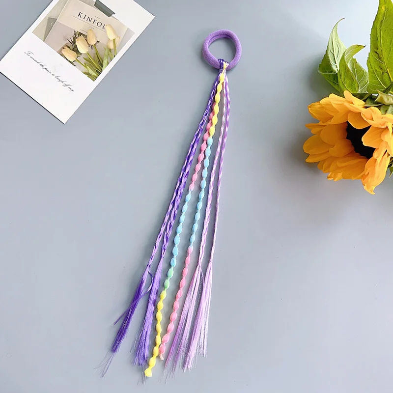 1 قطعة حلية شعر للأطفال جميلة الفتيات شعر مستعار مضفر ذيل حصان عقال المطاط العصابات الشعر إكسسوارات الشعر للفتيات