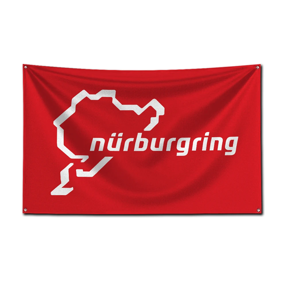 3x5 Ft Nurburgrings Flag Polyester Digital Printing Racing Car Banner For Garage or Out door Decoration