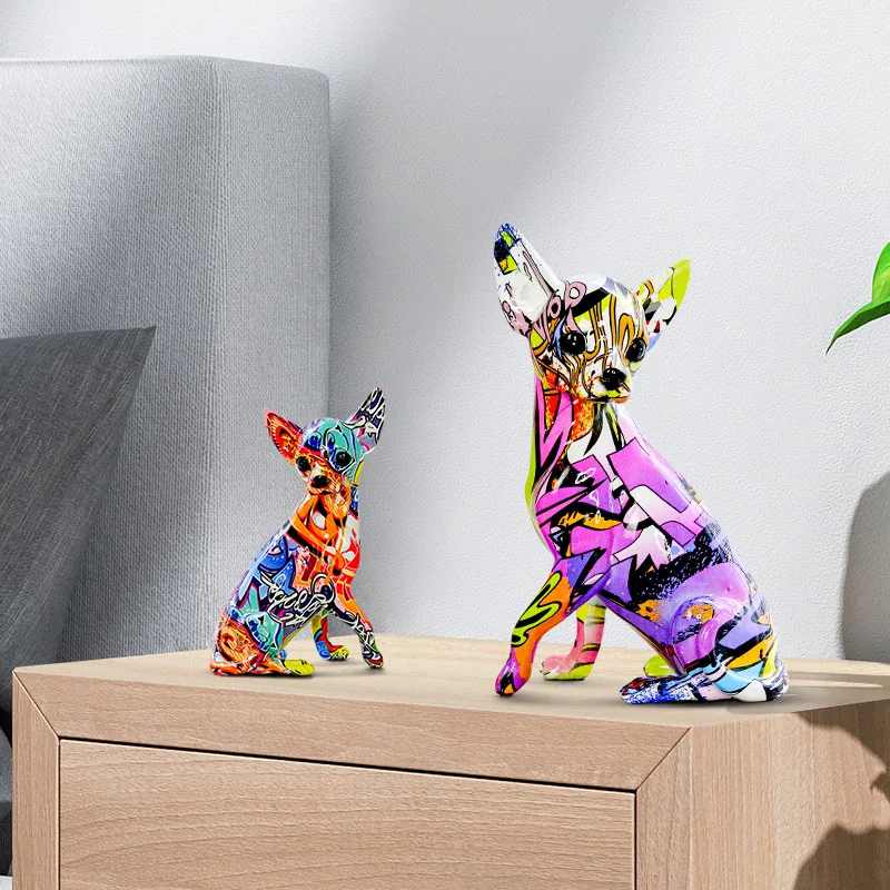 

Art Colorful Elephant Sculpture Resin Animal Statue Modern Art Graffiti Home Living Room Decor Desk Aesthetic Room Decor Gift