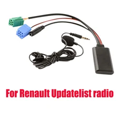 Biurlink Car Bluetooth Module AUX Adapter MIC Handsfree MINI ISO 6Pin AUX Cable for Renault Updatelist Radio
