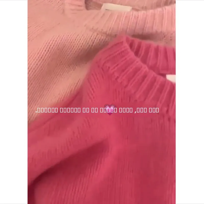 베어 벨벳 니트웨어 여성용 레이지 슬레 디자인 센세이션 스몰 사이즈 오버헤드 니트 가을 겨울 신상품 한국 스타일...