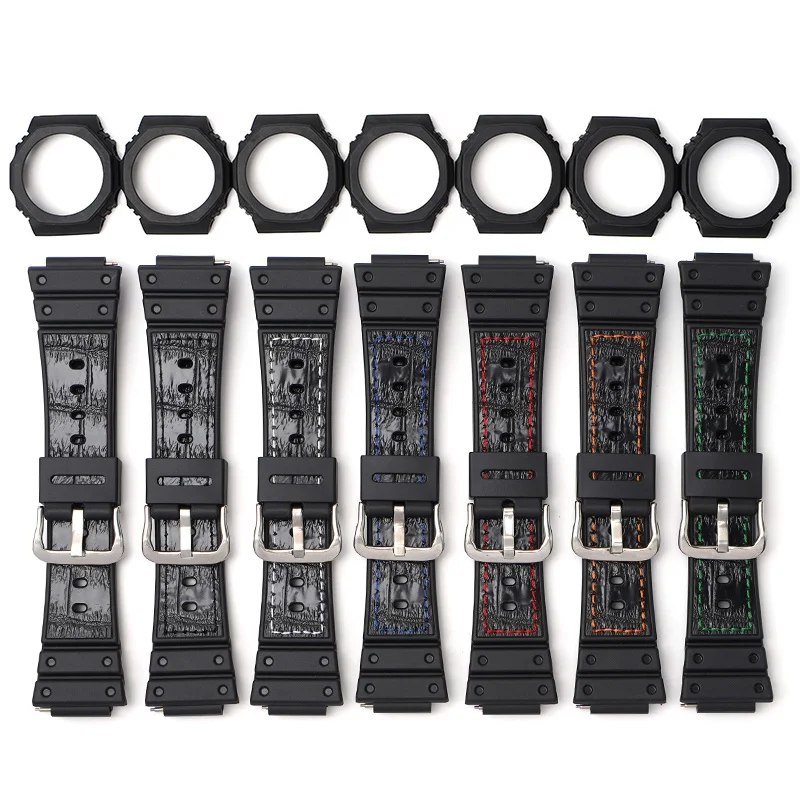 silicone Watchband with Case Kit For Casio G-Shock GA-2100 GA-2110 Watch Staps with Black Case & Tools Watch Accessories Strap