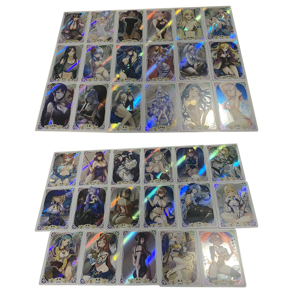 

35Pcs/set Anime Girls ACG Sexy Flash Card Yor Forger Tifa Genshin Beelzebul Ganyu Classic Game Anime Collection Card Gifts Toys