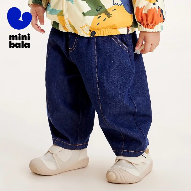 Mini Bala Pants Unisex Children Long Pants for the 2024 New Year Baby Loose Children Jeans