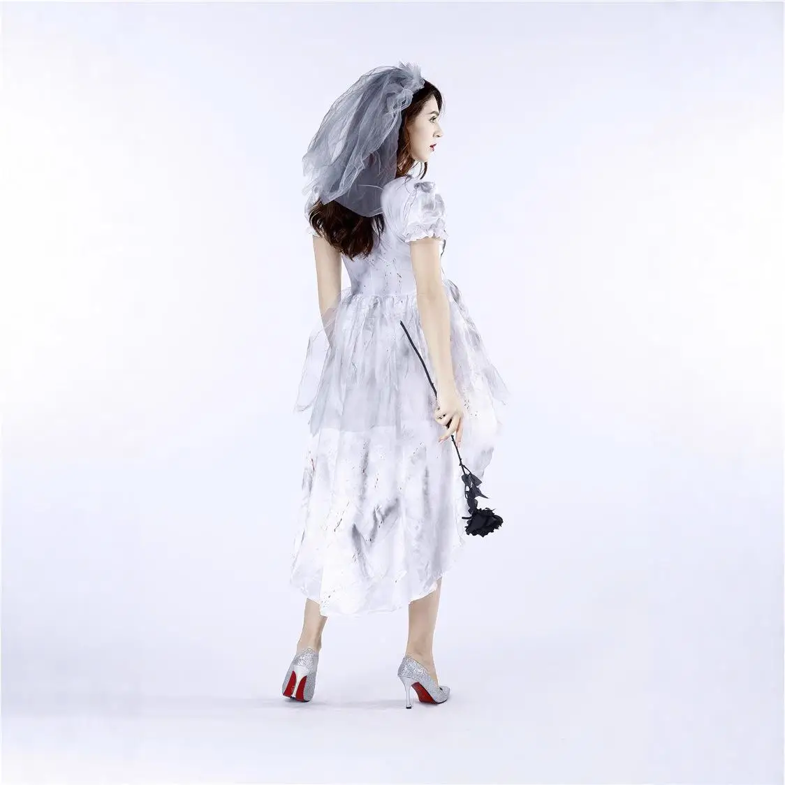 

Взрослый Хэллоуин Скелет Терор Призрак om и Невеста Пара Наряд Маскарад Пар Костюм Забавная Одежда Пара Одинаковые