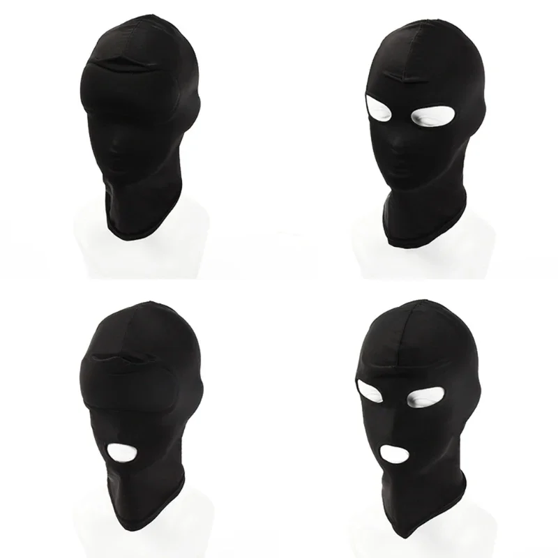 Adult Open Eye Mouth Headgear Mask Hood Blindfold Full for Head Cover BDSM Sex T