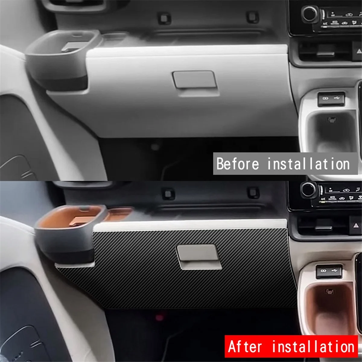 

Автомобильный кожаный перчаточный ящик, наклейка на панель для Toyota Sienta 10, серия, автомобильный ящик для хранения пассажиров, панель из углеродного волокна
