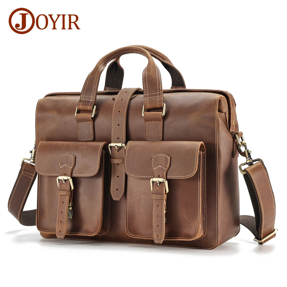 JOYIR Men Briefcase Genuine Leather 15.6\