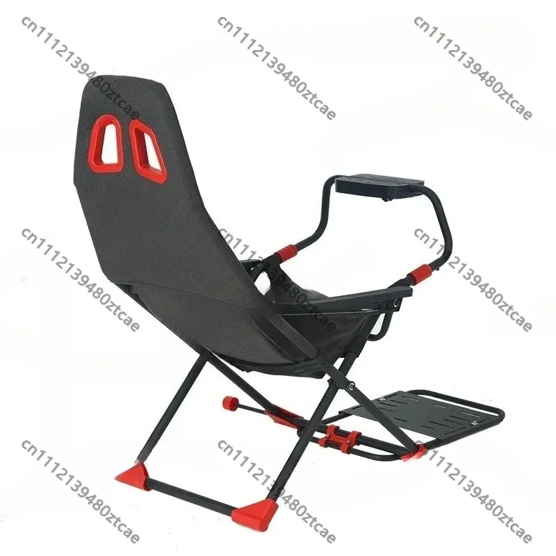 Foldable Racing Simulator Cockpit Frame with Integrated Seat, Adjustable Mount for Steering Wheel, Pedals, and Gear Shifter, Hom