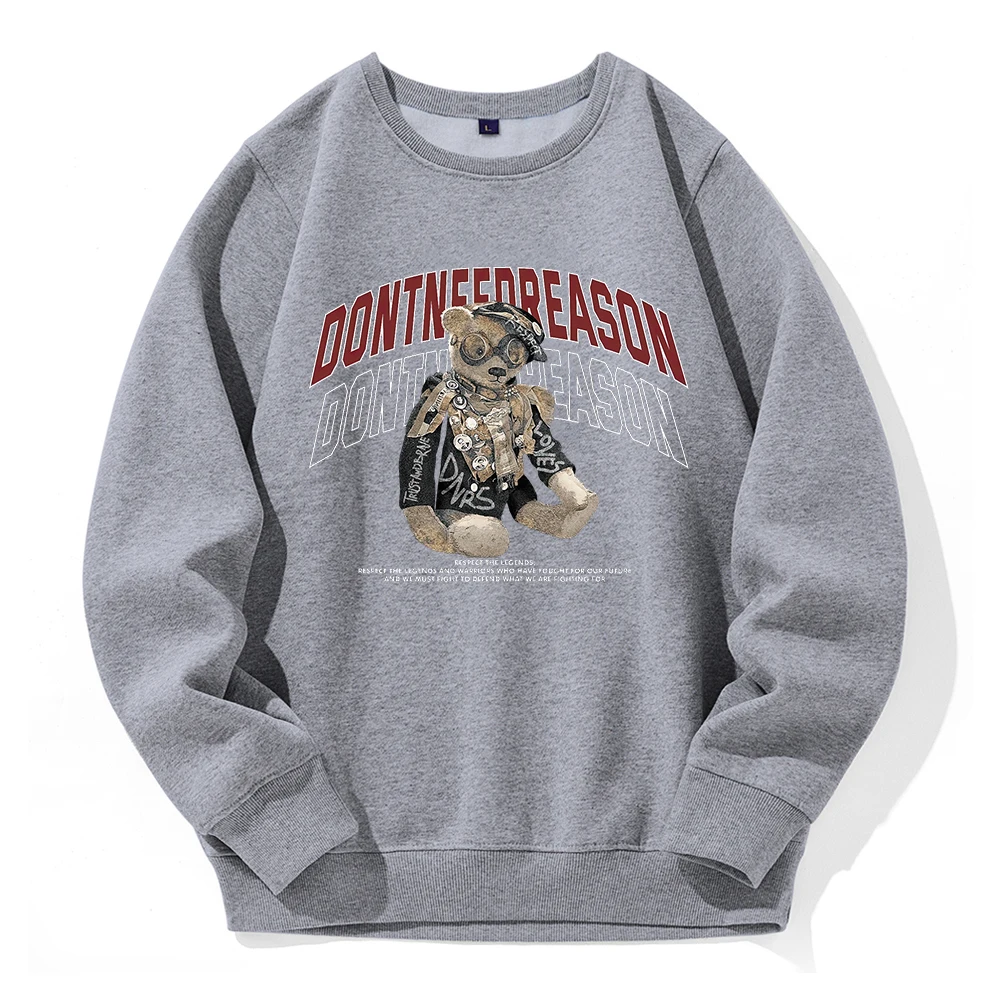 

Don'T Need Reason Scientist Teddy Bear Hoodie Man Hip Hop Streetclothing Casual Fashion Sweatshirt Warm Fleece Comfortable Hoody