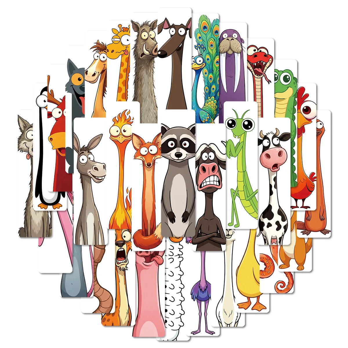 30 Pcs Funny Animal Series Creative Bookmarks Student Stationery Reading Markers Paper Funny Bookmarks