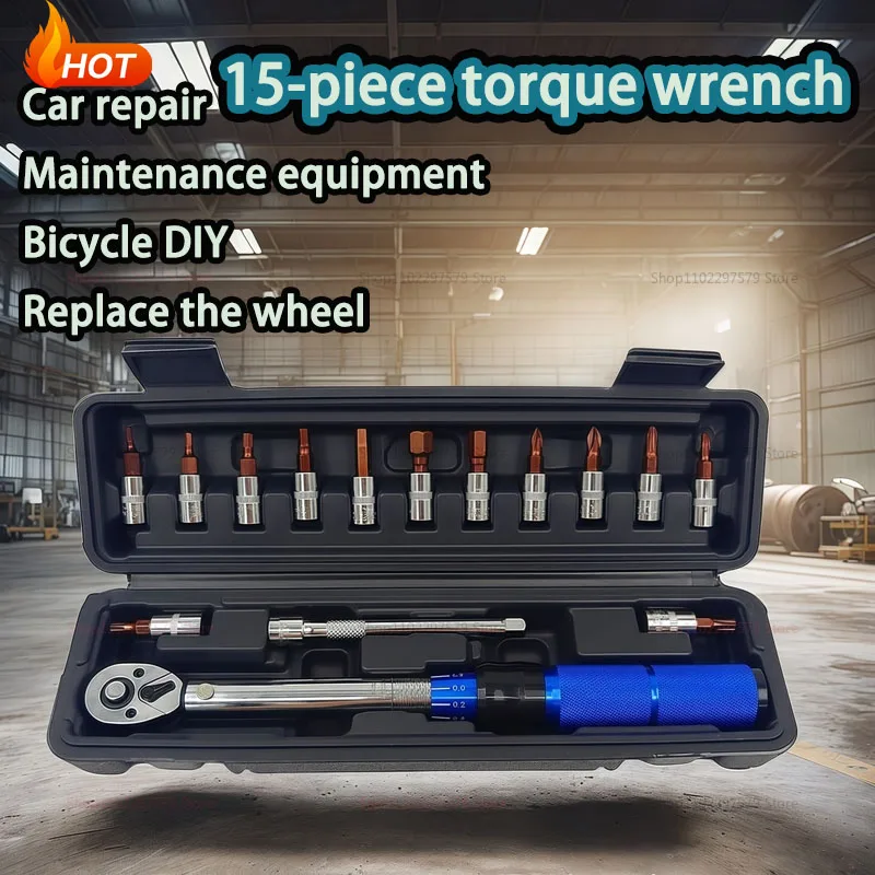 

QuickRelease Torque Wrench Repair Tool 2-24N.m Adjustable Ratchet Wrench 1/4 Inch Anti-Slip Grip for Automotive Bike Maintenance