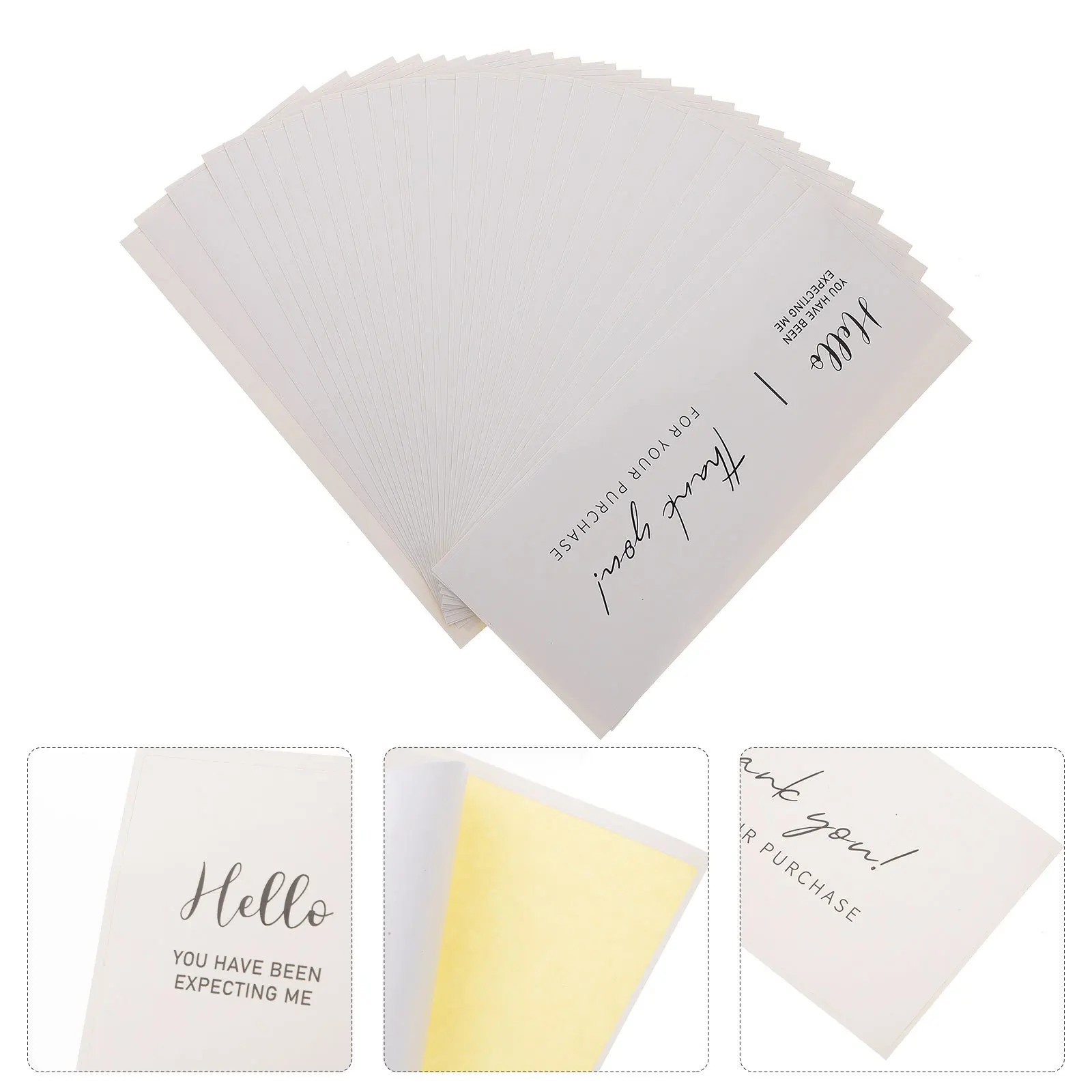 50pcs Gift Box Sealing Stickers Adhesive Coated Paper Packaging Supplies Rectangular Labels Stable Adhesion