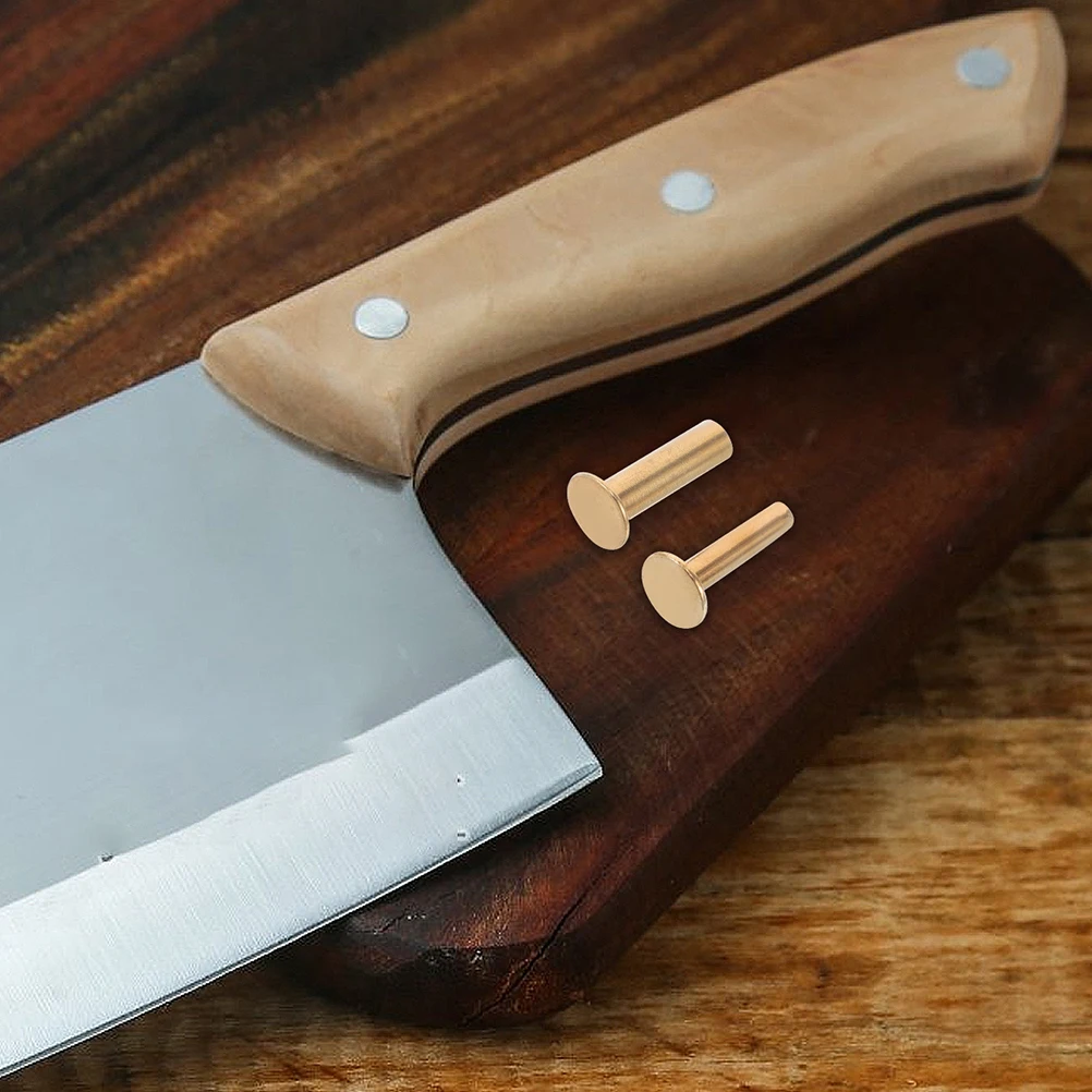 

7 Pairs Kitchen Knife Handle Material Copper Rivet Tools Brass Installation Spiked Rivets Cutlery