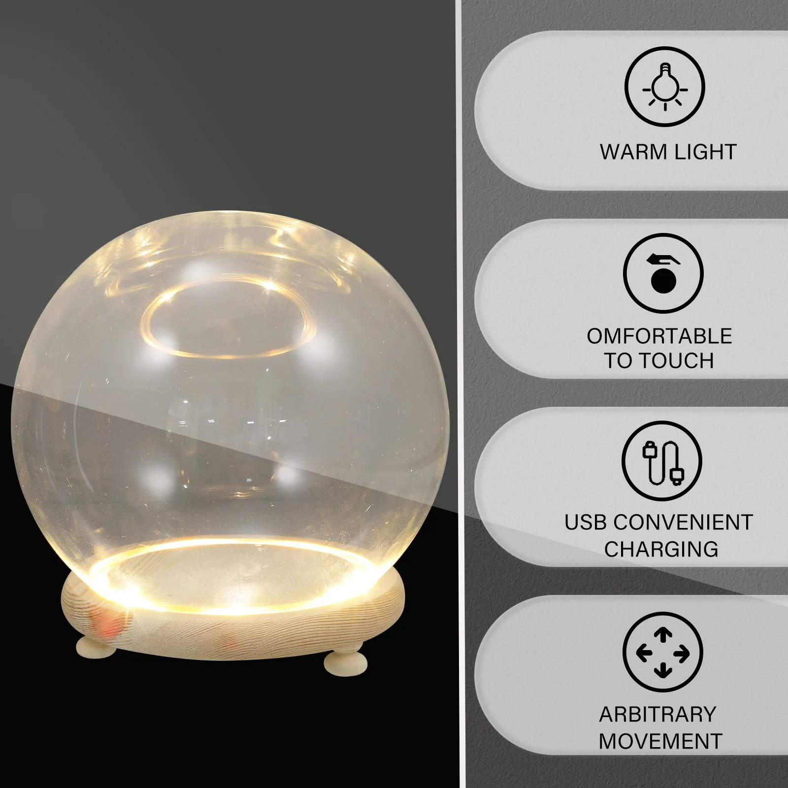 

Wooden Base Glass Dome Decorative Flower Cover Creative Eternal Landscape Display Home Room Ornament Glass Bottle