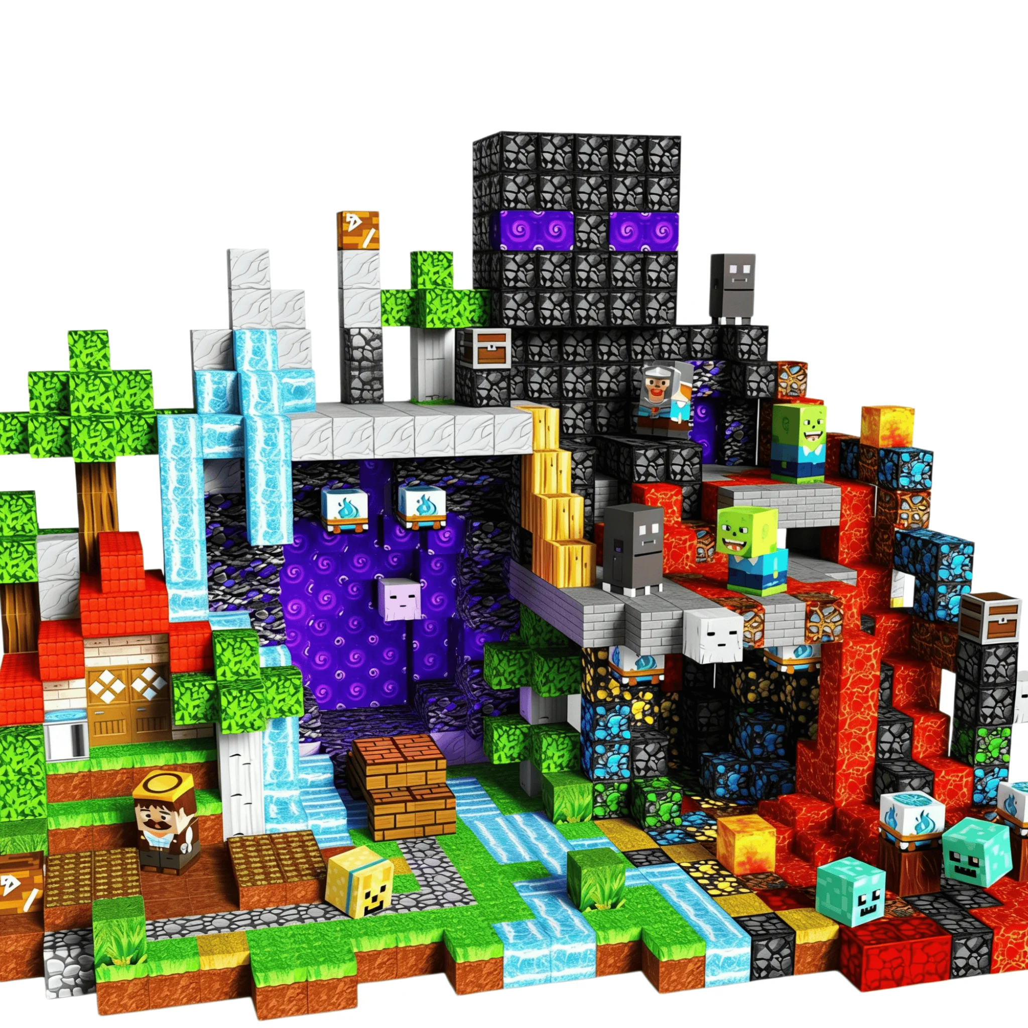 

Magnetic Building Blocks 100-300Pcs Construction Games for Children STEM Educational Toys for Kids3+DIY Open World Building Gift