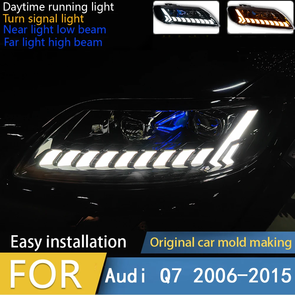 

Car Styling Head Lamp for Audi Q7 Headlights 2006-2015 Q7 LED Headlight Projector Lens DRL Animation Automotive Accessories