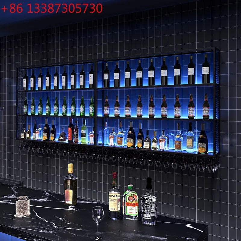 

Барная винная стойка, настенная подвесная барная стойка из кованого железа, промышленный ветровой бар, винный шкаф