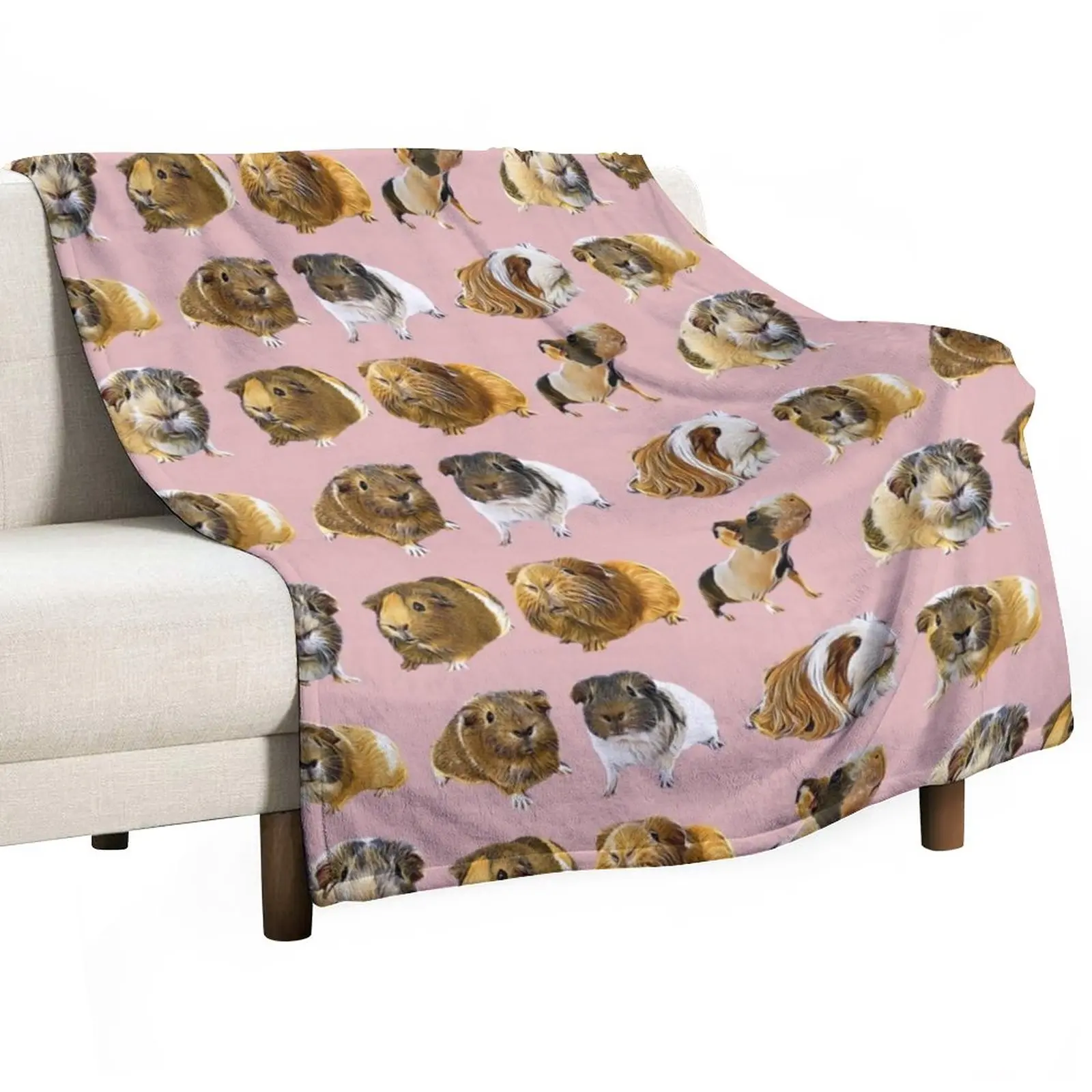 

Pink Guinea Pig Variety Throw Blanket Furrys Heavy Blankets