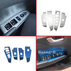 Car Door Window Glass Inner Panel Armrest Lift Switch Button Trim Frame 4PCs For Hyundai Solaris Accent 2017 2018 2019 2020 2021